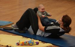 mum training with baby
